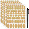 Nardo Visgo Kraft Paper Labels Stickers Sealing Stickers Assorted Size and Shapes for Essential Oil Bottles, Mason Jars, Food Storage Containers or Gift Decoration,5 Sheets(285 pieces)