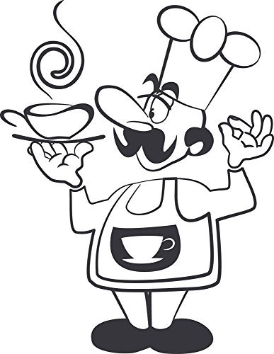 GRAZDesign Wandtattoo Koch Küche | Küchenaufkleber selbstklebend - 39x30cm / 073 dunkelgrau