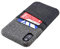 Dockem Wallet Case for iPhone XR: Built-in Metal Plate for Magnetic Mounting & 2 Card Holders (6.1 Luxe M2 Synthetic Leather, Black & Grey)