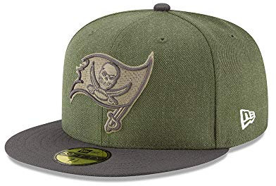 New Era Tampa Bay Buccaneers On Field 18 Salute to Service Cap 59fifty 5950 Fitted Limited Edition, Green, 7 1/4 - 58cm (L)