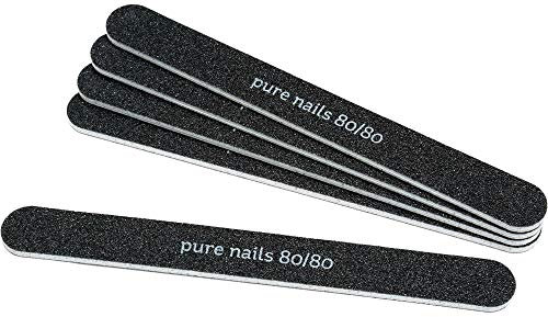 Pure Nails Black Foam Nail Files - 80/80 Grit (Pack Of 5)