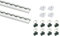 Sparset! 2x1,5m Airlineschiene Zurrschiene flach eckig blank + 8X Fittinge + 4X Endkappen
