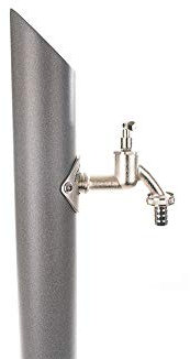 TRINKWASSER Wassersäule TSRS 1010 Beton Optik Stein grau, Wasserzapfsäule Wasserzapfstelle Gartenzapfstelle Zapfstelle Zapfsäule Bewässerung Garten Spender, rund