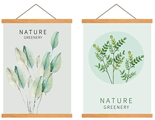 Radezon A4 Posterleiste Posterschiene Posterleisten 21CM, Magnet Magnetische Holz Poster Aufhänger Halter Rahmen Leisten Bilder Bild Bilderleiste Bilderrahmen (21cm, Teakholz, 2 Packungen)