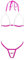 HERRYLO - Micro bikini extremo cachonda G String Bikinis sin entrepierna exótica lencería para mujer sin cobertura nude sexy bailarina trajes, 21001-blanco fucsia, Talla única