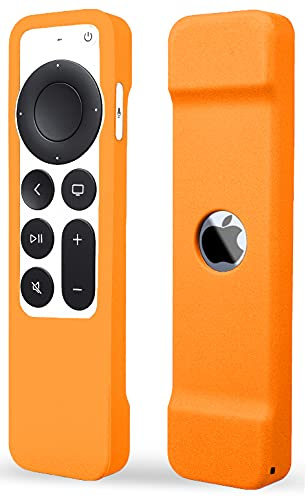 TOKERSE Case Compatible with Apple TV 4K Siri Remote 2021 2022 - Soft Silicone Remote Case Cover Sleeve Skin Compatible with Apple TV 4K / HD Siri Remote Controller (2nd & 3rd Gen) - Orange