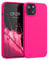kwmobile Carcasa Compatible con Apple iPhone 13 Funda de Silicona - Flexible con Interior de Microfibra - Suave Protector antigolpes - Rosa neón