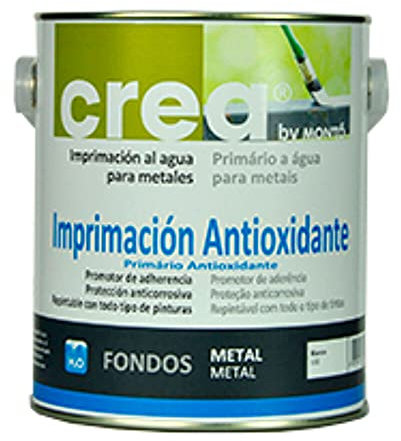 Montó Imprimación Antioxidante al Agua color Blanco para Galvanizados, Metales Férreos, no Férreos, Plástico, PVC, Madera, Yeso, Cemento. Imprimación Antioxidante Gama Crea 500ML