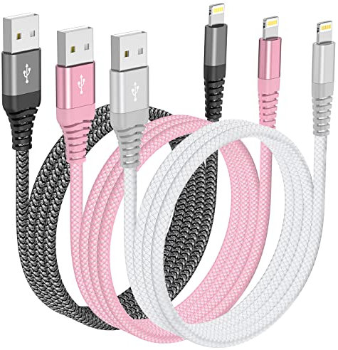 Ofuca iPhone Charger Cable, [3Pack 6FT/1.8m] iPhone Charger Fast Charging Nylon Braided USB A to Lightning Cable Compatible with 14 13 12 11 Pro Max XS XR X 8 7 Plus 6S 5 SE