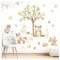 Grandora Waldtiere Wandsticker für Kinderzimmer Wandtattoo Bär Fuchs Baum Babyzimmer Wandaufkleber Deko DL853-4