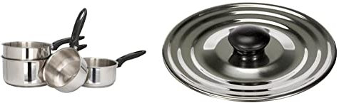 Sitram Série de 4 casseroles 14/16/18/20 cm - acier inoxydable - poignée thermorésistante - tous feux dont induction - 710482 & Couvercle, Argent