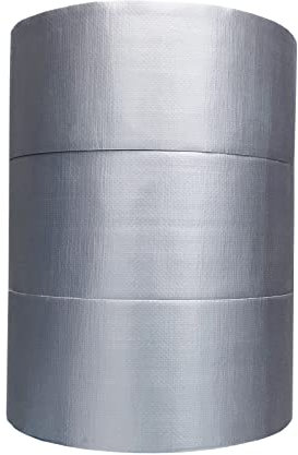 SIMON&ISAAC Gewebeklebeband Panzerband Panzertape wasserfest für Innen und außen 20 m x 50 mm x 3 Rollen Dicke 0,25mm Duct Tape handreißbar für Markieren,Abdichten, Bündeln(Silber)