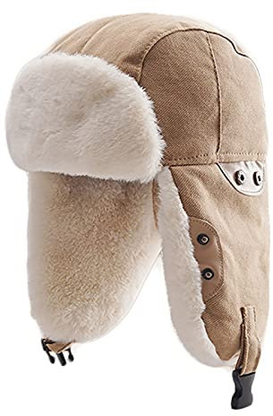 nster Winterhüte, Bomber-Hut Unisex-Trooper-Trapper-Hut, Bomber-Hut t Kinnriemen-Pilot-Hut für Jagdski Winter