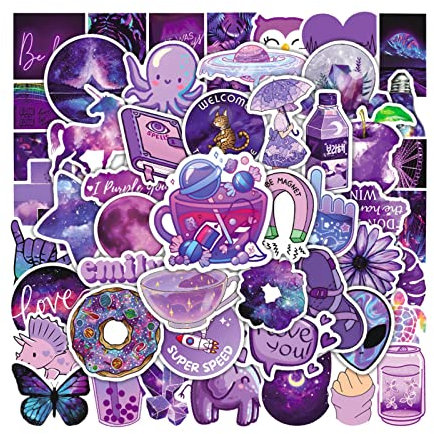 10/50pc Cute Cartoon Purple VSCO Aesthetic Stickers Laptop Phone Scrapbook Luggage Guitar Fridge Decoration Sticker Kid Toy