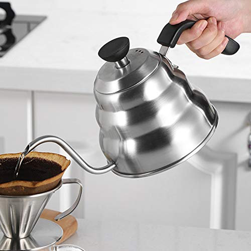 yaogohua Hervidor de Agua, Acero Inoxidable para el hogar, Goteo de café, Cuello de Cisne, hervidor de Agua, hervidor de Agua, Tetera de Acero Inoxidable, cafetera(1200ML)
