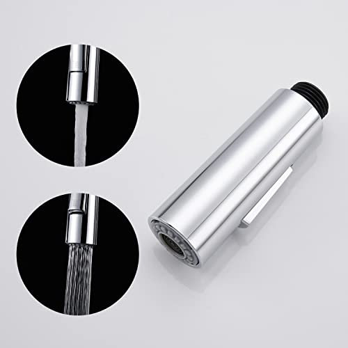 GORDEE Testa spruzzatore per rubinetto della cucina, spruzzatore estraibile a forma di colonna Interruttore a 2 funzioni Testa di ricambio per rubinetto del lavandino, connettore da 1,8 GPM da 0,8