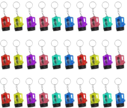 LOMUG Mini Torcia LED Portachiavi, 30Pcs 4cm Piccola Torcia LED Lampada a Mano per Bambini Co-regalo, Campeggio, All'aperto, Escursioni, Regalo di Festa Compleanno per Bambini Gadget a 6 Colori