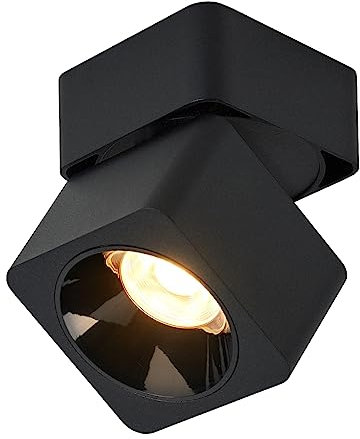 Dr.lazy 10W LED Aufbauleuchte Deckenleuchte, Deckenspots, wandleuchten, Deckenfluter, Deckenstrahler, DeckenLampe, Deckenbeleuchtung, Deckenleuchte, Aluminium (Schwarz/Warmweiß)