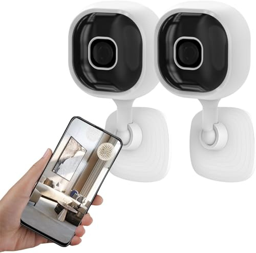 SONGYUKA SHPTDJTIC Mini Security Camera Outdoor/Indoor with Audio, Home Surveillance Camera, 1080P IP HD Infrared Night Vision Motion Detection Reminder (whitecube)(2-Pack)