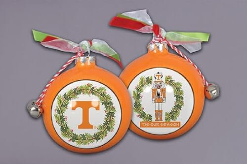 Magnolia Lane Tennessee Nussknacker-Ornament mit Schleife, 8,9 cm Durchmesser, Glocken und Geschenk-Box, Heimdekoration