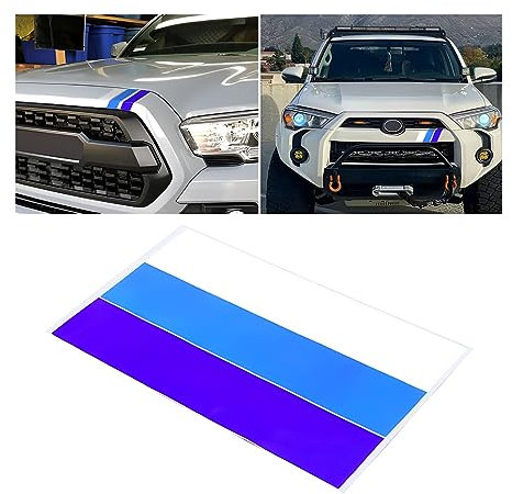 JNNJ 2Pcs Spiegel Tuning Stripes Autoaufkleber, Auto Aufkleber Reflektierende Streifen, Auto Farbig Streifen Abziehbild, Auto 3-Farben-Balken Stripes Aufkleber(Blau)