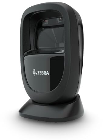 Zebra Technologies - DS9308 SR Präsentationsscanner USB-Kit - Kompaktes Design mit nahezu Null Platzbedarf - Adaptive Beleuchtung - Für Zähler mit Platzbeschränkung - Schnelles Scannen - Schwarz