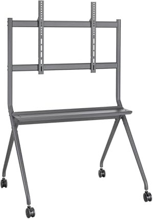 Aisens FT86FE-143 Soporte de Suelo Pro con Bandeja para Pantalla Interactiva/TV hasta 120kg De 50-86 Negro