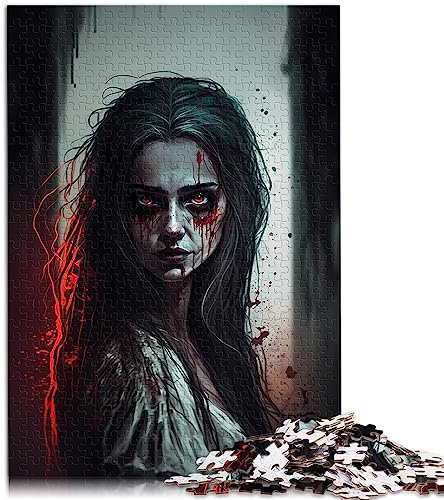 Horror Art 1000-teiliges Puzzle für Erwachsene, Premium-Recyclingbrett für Erwachsene und Kinder, Geschenkidee, 10,27 x 14,96 Zoll