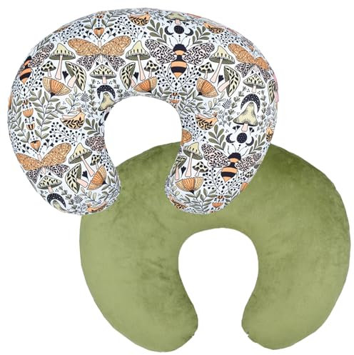 Winmany Baby-Stillkissenbezug, abnehmbarer Schonbezug mit niedlichem Muster für Neugeborene, 57,8 x 45,7 cm (Schmetterlinge und Bienen)