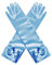 COACOM 1 Stück blaue Schmetterlingshandschuhe für Damen, Aschenputtel-Prinzessinnenhandschuhe mit Schleifenverzierung, Satinhandschuhe, Kleiderhandschuhe.