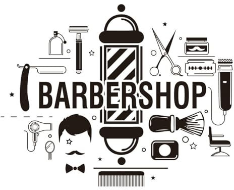 Barbershop Vinyl-Wandaufkleber, Jugendliche-Kinderzimmer, Art-Deco-Motiv, Geschenk, Aufkleber, Tapete, Wandbild, Poster, 73 x 57 cm