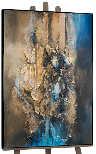 YS-Art Luxus Acryl Gemälde auf Leinwand elegante Kombination handgemalt Wandbild modernes Wohndekor abstraktes Motiv Bild echtes Kunstwerk 140x100 cm