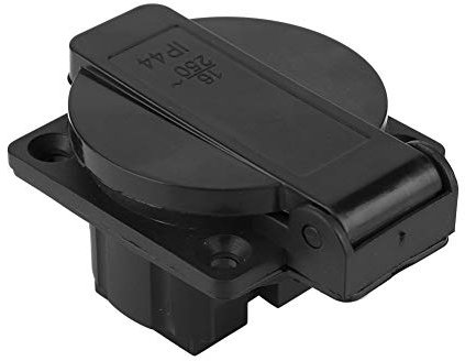 Industrial Power, Schwarze Industrielle Wasserdichte Steckdose Im Deutschen Stil für Generator 250 V 16 A, Dynamo, Elektrische Stecker