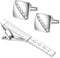 JewelryWe Herren Krawattenklammer und Manschettenknöpfe Set: 3er Business Hemd Krawattennadel Manschettenknopf Cufflinks Tie Clips mit Zirkonia für Hochzeit Smoking Party Geschäftstreffen Silber