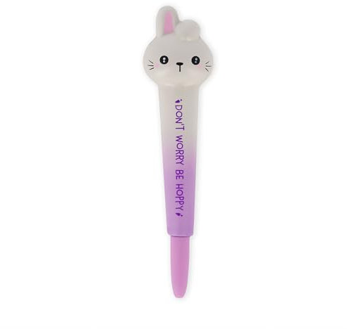 LEGAMI, Anti-Stress-Gelstift – Squeezies, Schreibwaren zum Entspannen, Konzentration, Anti-Stress, super weich, schwarze Tinte, Durchmesser der Spitze 1 mm, Thema Kaninchen