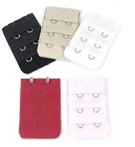5 x Cotton Bra Extenders for 2 Hook Bra Clips, Multi-Coloured Nice Processed