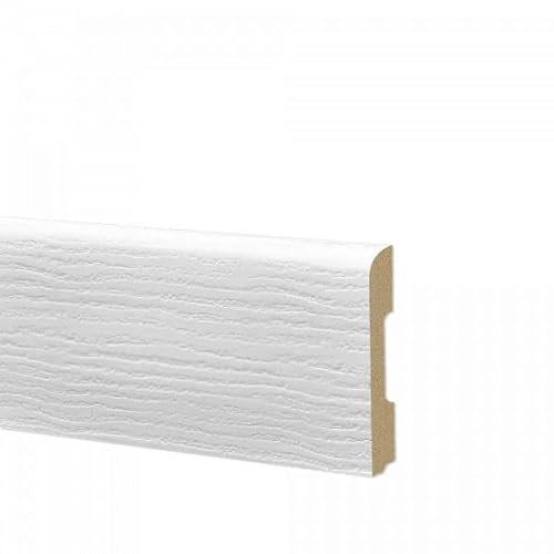 Asta 2 metri lineari Battiscopa in Polimeri 68x10x2000 mm BIANCO VENATO - Zoccolo da cucina resistente agli urti