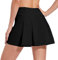 M MOTEEPI Tennisrock Skort Damen Hosenrock Kurz Faltenrock Mit Hose Drunter Tennis Rock Skirt Wanderrock Mit Innenhose Taschen Hohe Taille Sommer 16 Sportrock Schwarz M
