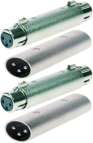Adam Hall 2 Sets Connectors Ganzmetall Adapter Verbinder Konverter - XLR 3 pol Female Kupplung auf XLR 3 pol Female Kupplung Buchse + XLR Stecker auf XLR Stecker