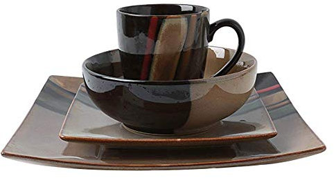 WOTZOV Kreatives Retro-Geschirr im nostalgischen Ethno-Stil, chinesisches Besteck-Set, Salatschüssel, Steak-Teller, Teller, Becher, Porzellan-Keramik-Suppenschüsseln