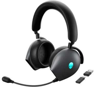 Dell Alienware AW920H Tri-Mode Wired/Wireless/Bluetooth Gaming Headset/Headphones - Dark Side of the Moon (Renewed)