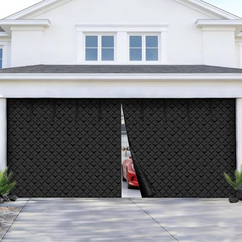 VEVOR 16x7FT Garage Door Insulation Kit for Winter, Magnetic Thermal Insulated Garage Curtain Screen Cover for 2 Cars (Waterproof Windproof Soundproof)