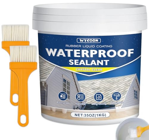 Sigillante Impermeabile Liquido Trasparente 1KG - Impermeabilizzante Invisibile per Interni/Esterni, Antigoccia per Perdite Bagno/Tetti/Muri | Adesivo a Base Acqua