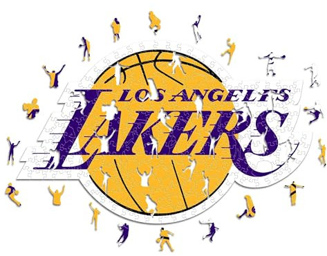 Iconic Puzzles - Los Angeles Lakers, Logo, Holzpuzzle, offiziell lizenziert von der NBA, 100% nachhaltig, Größe L, 500 Teile