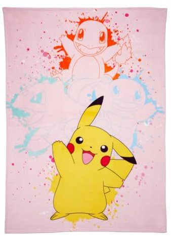 Franco Pokemon Girl Pikachu Kinder-Bettwäsche, superweiche, gemütliche Überwurfdecke, 157,5 x 228,6 cm (offizielles Lizenzprodukt) für Kinder