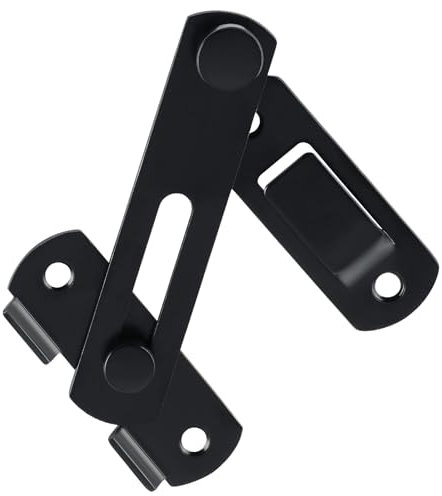 Gate Lock for Wooden Gates, Garden Gate Locks for Wooden Gates, Stainless Steel Black Door Latch, Buckle Cam Safety Door Bolt Flip Latch, for Fence, Bathroom, Cupboard & Closet