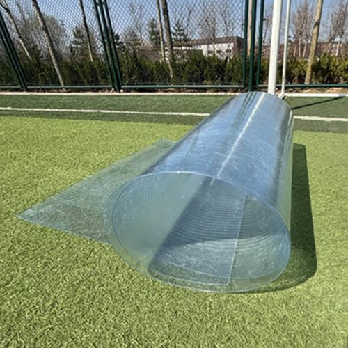 Suwooy Polycarbonate Roofing Sheets,Clear Roof Panels for Greenhouse,Replacement Plastic Panels for Cold Frames,0.8mm Transparent Glassfiber Sheet,Weatherproof,Easy to Bend and Cut,W×L-1.2×2m