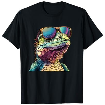 Funky Reptile Eidechse mit Sonnenbrille für Jungen und Mädchen T-Shirt