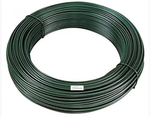 SERVICEWEBSHOP | Filo di Ferro Zincato e Plastificato Verde per Recinzioni varie Lunghezze per Recinzione con Rete Metallica Varie Diametri Disponibili Per Legatura e Tensione (Ø 2,80 MM X 100 METRI)