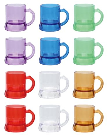 HENGBIRD 12 bicchierini da liquore in plastica, da 30 ml, in plastica, adatti per compleanni, matrimoni, Natale, addio al nubilato